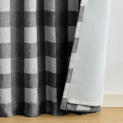 Grainger Rod Pocket Back Tab Window Curtain Panel, Black - 52" W x 63" L - color: Black, size: 52"W x 63"L (Pack of 1)