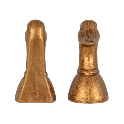 Creative Co-Op Decorative Distressed Cast Iron Duck Head Bookends, Gold - color: Gold