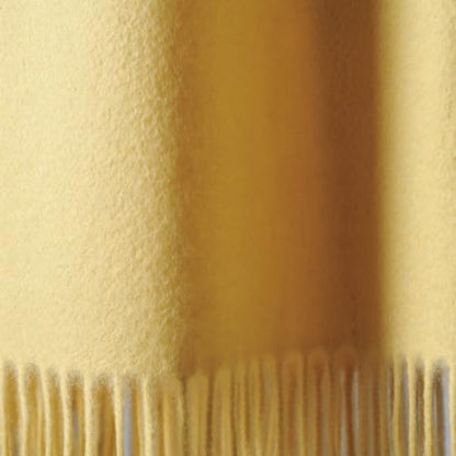 CUDDLE DREAMS Premium Cashmere Throw Blanket with Fringe (Yellow) - color: Yellow