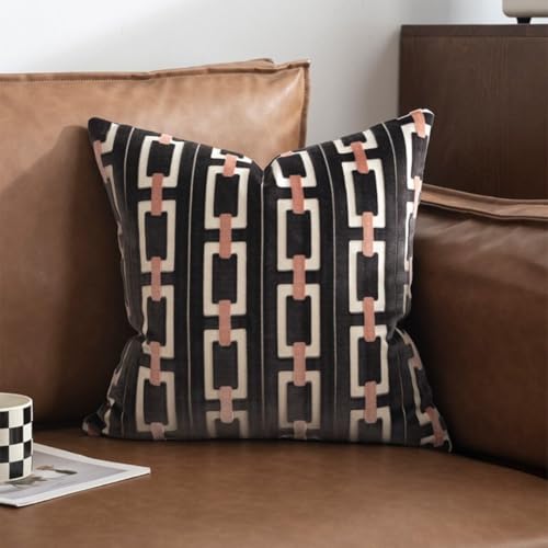 Living Room Decor Couch Throw Pillow Covers with Square 18 * 18 Set of 2 for Cozy Home Bed and Textured Velvet (Gray Coffee) - color: Gray Coffee