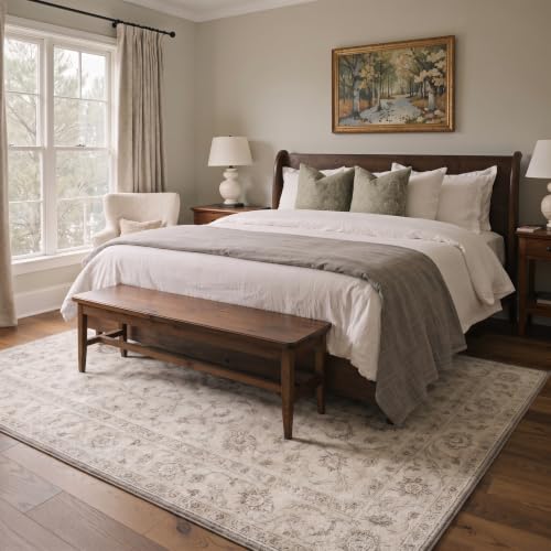 GENIMO 2X5 Washable Runner Rug for Kitchen, Boho Medallion Non Slip - color: Cream Taupe, size: 2' x 5' (Rectangular)