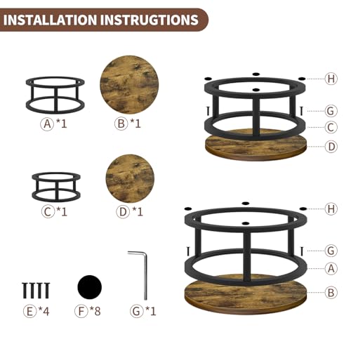 2 Pack Rustic Round Cake Stand Set, 10/12 Inch Cupcake Pedestal Stands - size: 2 Pack