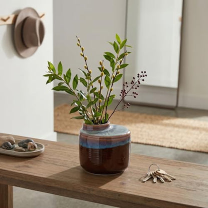 Brown Ceramic Vase, 5 Inch - color: Dark Brown, size: 5 Inch