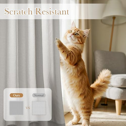 NICETOWN Semi Sheer Curtains 84 Inch Length 2 Panels Set for Living Room - color: Silver Grey, size: 52"W x 84"L (Pack of 2)