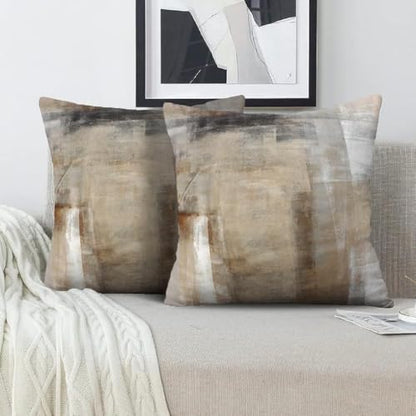 Throw Pillow Covers for Couch, 18x18 Inch, Set of 2, Beige - color: Beige, size: 18" x 18" (Pack of 2)