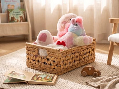 NAYA Set of 2L (16.5"&15") Water Hyacinth Wicker Shelf Storage Baskets - size: Set 2 Medium - Large