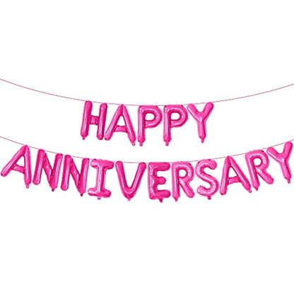 KatchOn Hot Pink Anniversary Balloons 16 Inch - style: Hot Pink