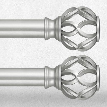 2 Pack Silver Curtain Rod 36-60, 1 Inch Curtain Rods for Windows - color: Silver, size: 36"-60" (2 Pack)