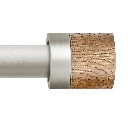 1 Pack Boho Rustic Adjustable Wood Curtain Rod 32-88 Inch, Nickel - color: Nickel, size: 32"-88"|1 PACK