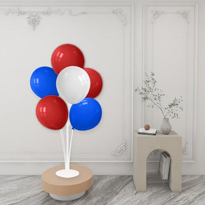 ZJDHPTY 4Set Red White and Blue Balloon Stand Patriotic Decorations - color: Red Blue White 4