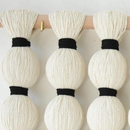 Macrame Wall Hanging Sphericity Textile Fiber Yarn Art Handmade 27"W*31"L - color: Beige Medium