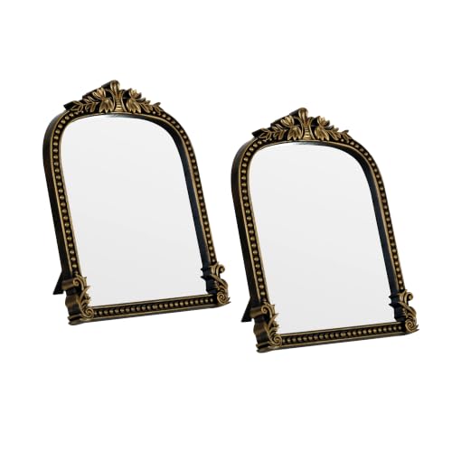Gold Plastic Arched Makeup Mirror (Bronze-2PACK, 10.6" L x 8.3" W) - color: Bronze-2pack