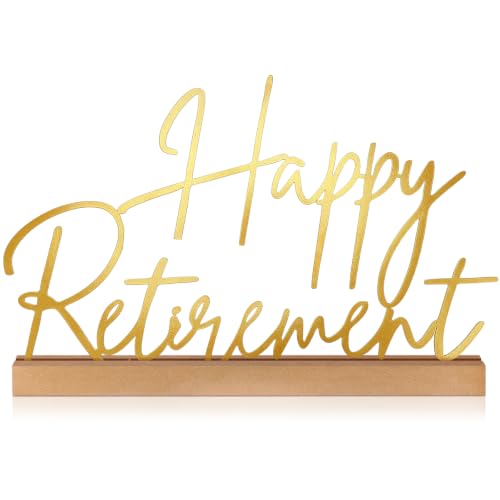 Yaocom 13.78 Inch Happy Retirement Table Decorations, Metal Tabletop Sign - style: Retirement