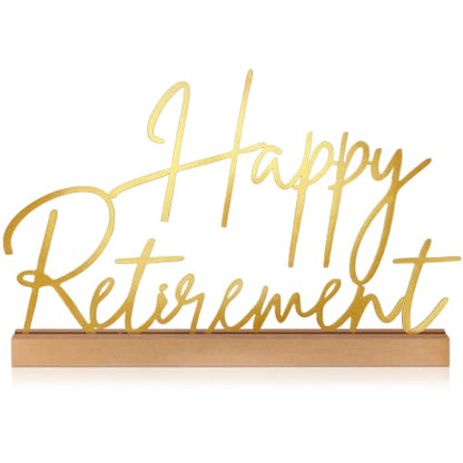 Yaocom 13.78 Inch Happy Retirement Table Decorations, Metal Tabletop Sign - style: Retirement