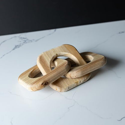 Foreside Home and Garden Linked Chain Accent Natural Wood by Foreside Home & Garden