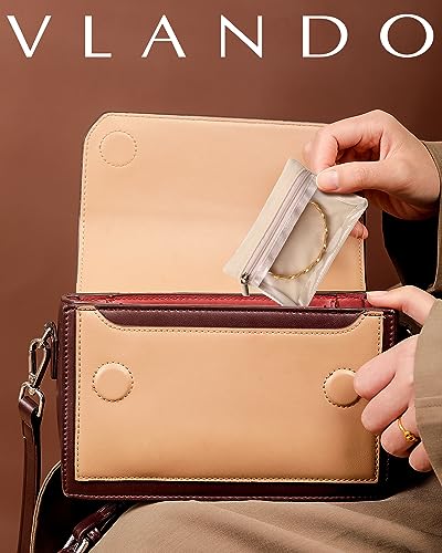 VLANDO Travel Jewelry Pouch, 12pcs Clear Velvet Zipper Bag - color: A.12 PCS