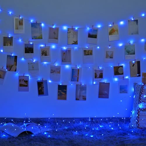 JMEXSUSS 200 LED Blue Fairy Lights Plug in, 66 ft Christmas Twinkle Lights - color: Blue, size: 66FT 200LED