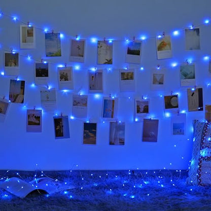 JMEXSUSS 200 LED Blue Fairy Lights Plug in, 66 ft Christmas Twinkle Lights - color: Blue, size: 66FT 200LED
