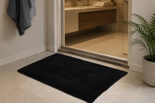 COTTON CRAFT Bath Rugs - 2 Pack Large 20x30 Soft Plush Bath Mats - Black - color: Black, size: 20x30 Inches