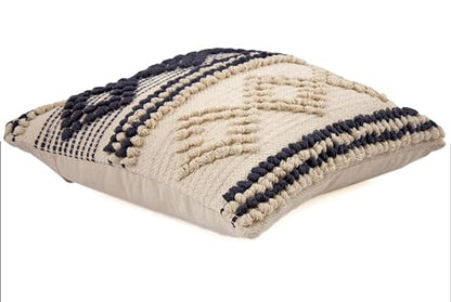 TreeWool 100% Cotton Woven Throw Pillow Cover (Pack of 1, 18" x 18", Gray) - color: Grey