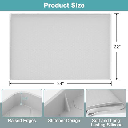 Under The Sink Mat Waterproof, Under Kitchen Sink Mat Light Gray, 34" x 22" - color: Light Gray, size: 34" x 22"