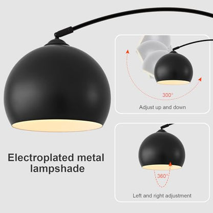 Black Minimalism Arc Floor Lamps with 12W LED Remote Dimming - color: Black Remote Dimming