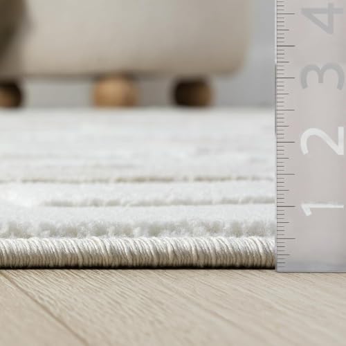 Abani Beige Area Rug - 6' x 9' - Living Room & Bedroom - Geometric Maze Design - Indoor Use - Easy to Clean, Stain Resistant, Non-Shedding - Neutral Collection - size: 6' x 9' (Rectangular)