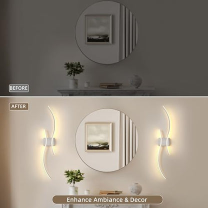 Wireless Wall Sconces Set of Two, Dimmable, 3CCT, Up to 65H Runtime - color: Nickel, size: 23.6 inches (2 Pack)