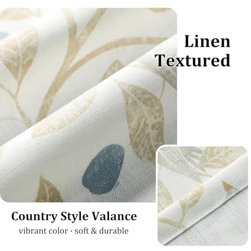 VOGOL Birds Print Curtain Valance, Rod Pocket, 52 x 14, 1 Panel, Beige - color: Birds, size: 52"W x 14"L (Pack of 1)