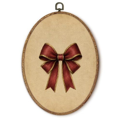 Yorhifa Coquette Red Bow Christmas Framed Wall Art 8.5x11.5in - color: Red Bow