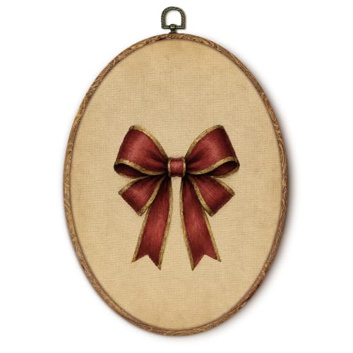 Yorhifa Coquette Red Bow Christmas Framed Wall Art 8.5x11.5in - color: Red Bow