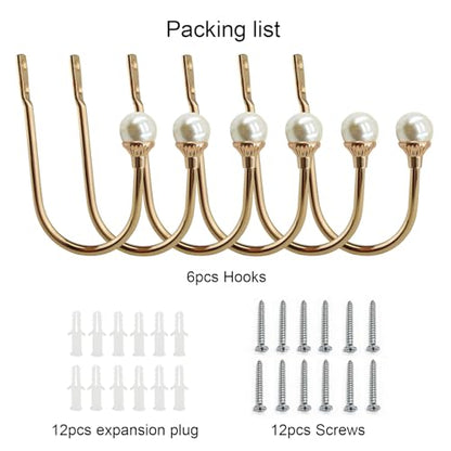 COCIVIVRE 6 Pack Curtain Holdbacks Wall Mounted Curtain Tiebacks Hooks - color: Gold, size: 6 Pack