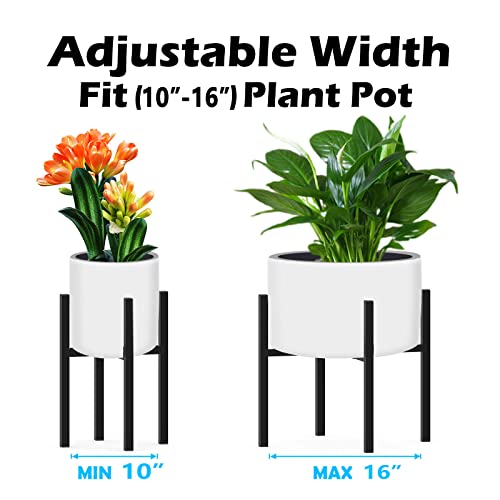 Heavy Plant Stand for 10"-16" Plant Pot Indoor Outdoor Corner, Adjustable Metal Heavy Duty for Large Pot (Black 1 Pack) - color: Heavy Black 10-16", style: 1 - Heavy Duty