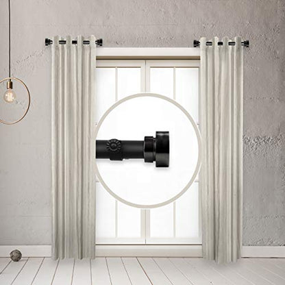 1 inch Side Curtain Rod 12-20 inch (Set of 2) - Black - color: Black