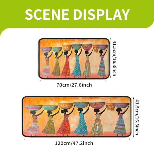 Classic Kitchen Mats for Floor, 2-Piece Non-Slip Kitchen Rugs - color: Exotic Art