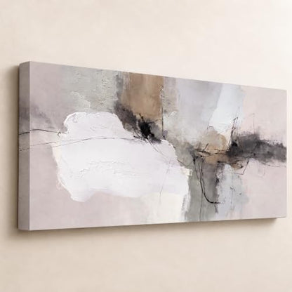 Enartly Neutral Abstract Line Canvas Wall Art for Living Room 40" x20 - color: White Line Abstract, size: 40"L x 20"W