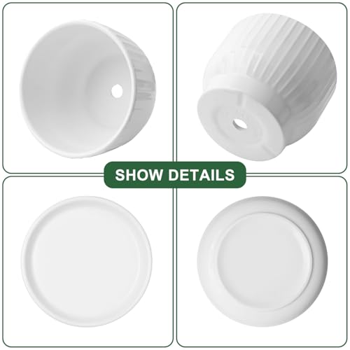 5.5 Inch Ceramic Plant Pot,White, 4 Pack - color: Pure White, size: 5.5 Inch(4 PCS)
