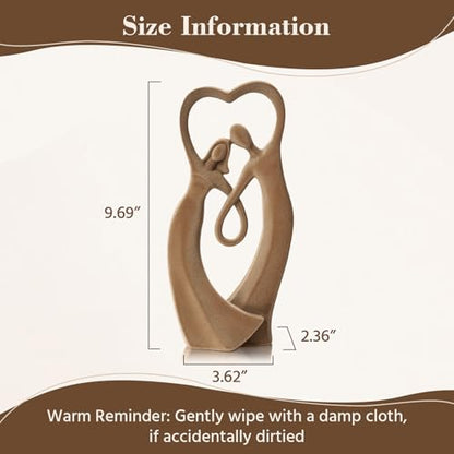 Couple Statue with Soft Flocked Finish, Brown - color: Couple01-brown