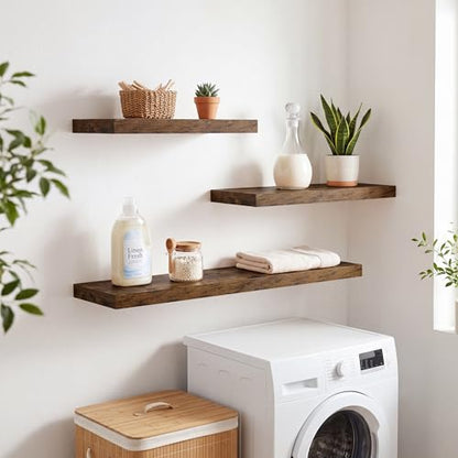 RICHFOCUS Bathroom Floating Shelves for Wall 2Pack|Rustic Brown|20" L - color: Rustic Brown, size: 20"L x 8"D, Set of 2