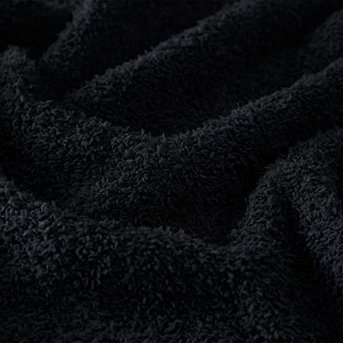 CYMULA Super Soft Knit Throw Blanket Twin Size Black-Lightweight Plush Fuzzy Fluffy Warm Cozy Blankets and Throws for Sofa Bed All Season Use, 60x80 inches - color: Black, size: Twin(60"x80")