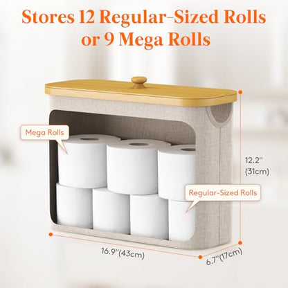 Lifewit Toilet Paper Storage Holder, Large Stand Basket, 23L, Beige - color: Beige, size: 23L