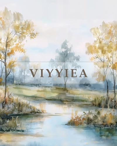 VIYYIEA Extra Large Canvas Wall Art - Watercolor River Landscape, 36x54 - color: Watercolor Marshland