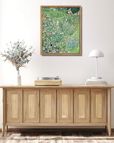 UPWOIGH Gustav Klimt Italian Garden Framed Wall Art, 16 x 24 Inch - color: Green Gustav Klimt, size: 24"L x 16"W