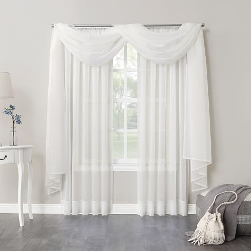 No. 918 Emily Sheer Voile Rod Pocket Curtain Panel, 59" x 84", Eggshell - color: Eggshell, size: 59"W x 84"L (Pack of 1), style: Emily