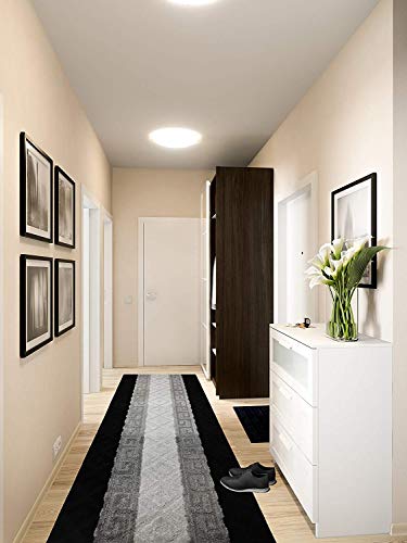 Custom Size Hallway Runner Rug, Slip Resistant, 26 Inch Wide X Your Choice of Length, Meander Black, 26 Inch X 3 Feet, Doormat Size - color: Black Meander, size: 2'2" x 3' (Rectangular)