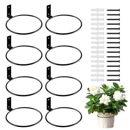 8 Pack 6 Inch Wall Mounted Plant Holder, Flower Pot Holder Ring - size: 6inch