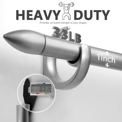 Modern Adjustable Curtain Rod Set 16 to 144 Inches, Sleek Window Rod for Bedroom, Living Room, Silver - color: SILVER, size: 16" to 144"