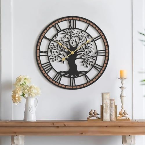 Micasso Large Wall Clock Decorative: 21 Inch Tree of Life Battery Operated - color: Tree, size: 21 Inch
