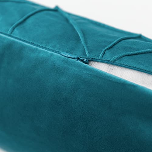JWH Velvet Pillow Covers, Teal Blue, 14x24 Inch - color: Teal Blue, size: 24" x 14" (Pack of 1)