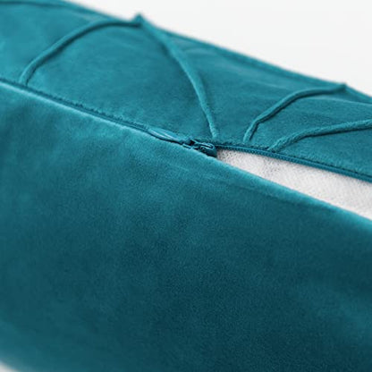 JWH Velvet Pillow Covers, Teal Blue, 14x24 Inch - color: Teal Blue, size: 24" x 14" (Pack of 1)